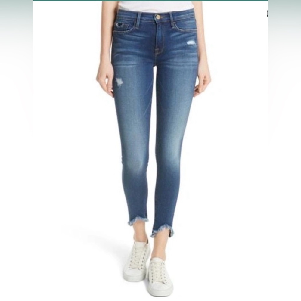 NWOT Frame Le Skinny de Jeanne Triangle Hem Jeans in Seabright - 28